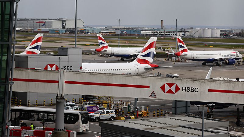 Live: View of runway at Heathrow Airport after power outage