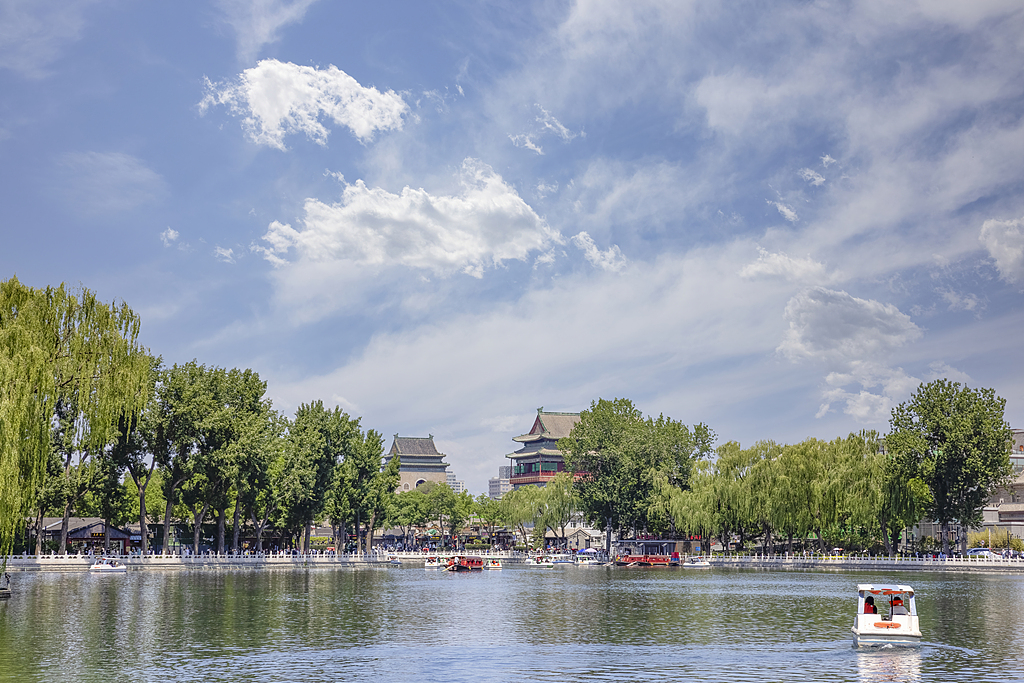 A view of Beijing's Bell Tower and Drum Tower /VCG