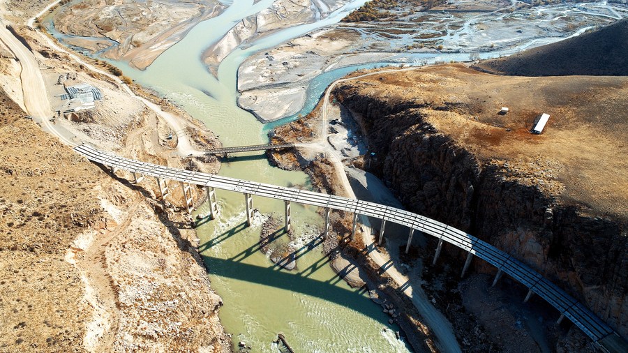 The construction site of the second phase of the North-South highway built by China in Kyrgyzstan, October 27, 2020. /China Road and Bridge Corporation